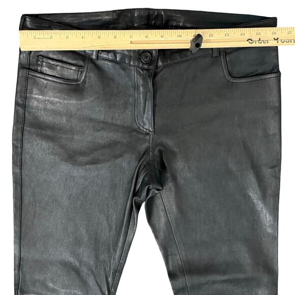 Joseph Black Lambskin Leather Low Rise Evie Zip Ankle Skinny Pants Size 40 / 8 - Picture 7 of 13